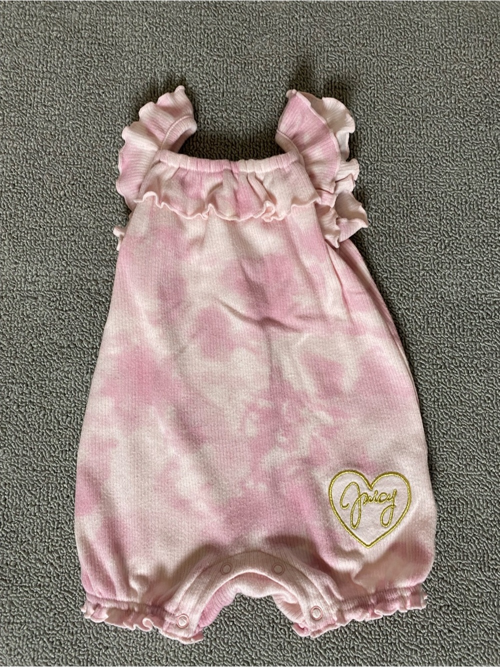 Juicy Couture Kids 6/9 Month Ribbed Pink Tie Dye Romper